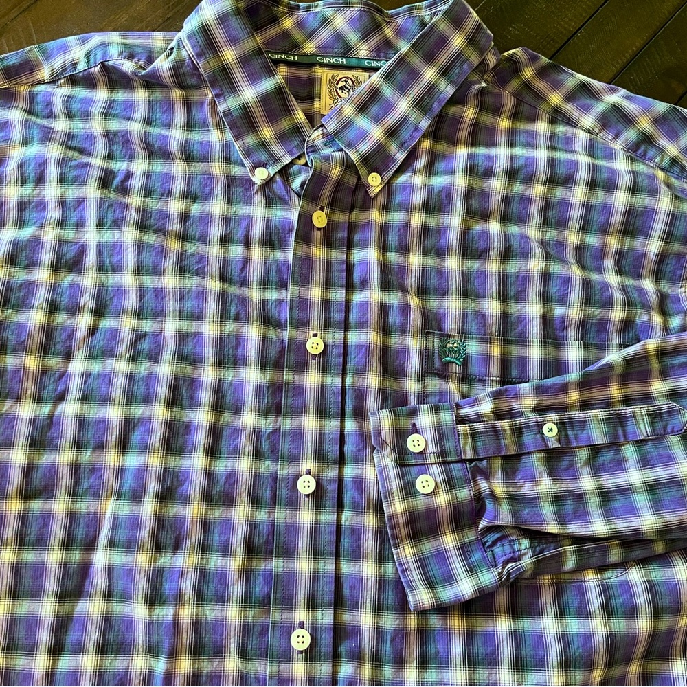 Cinch Men's Button Down Shirt Size XL 100% Cotton Cowboy Rodeo Western